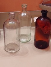 Group Of 3 Quart Sz. Antique 1870-1880's Era Near Mint Cylinder Shape Medicines  picture