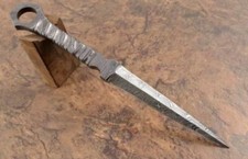 10” Custom HAND CRAFTED DAMASCUS STEEL Skinning Dagger Double Edge Boot Knife picture