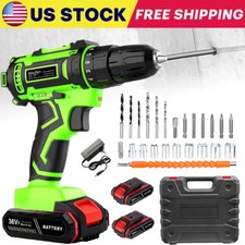 New 36V Electric Drill Screwdriver Impact Drill Rechargeabl Power Tool Kit A9 picture