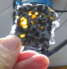 1- 23  gm SERICHO pallasite Meteorite slice  Kenya translucent olivine std. JAL picture