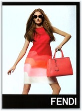 2014 Fendi Print Ad, 2Jours Handbag Leather Petite Red Ombre Dress Sunglasses picture