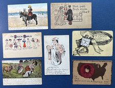 Mixture 7 Pretty Ladies Greetings Antique Postcards. UND Backs. Comic/Humor picture