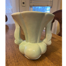 Niloak Ceramic Vase Light Green White Asymmetrical Glazed Decorative picture