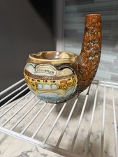 Vtg Barsottini Florence Italy Pottery 6.5” Pipe Shaped Ceramic Ashtray Decanter picture