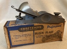 Vintage Craftsman No 3704 BL  Adjustable Throat Block Plane  w/Box picture