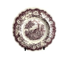 Antique Staffordshire Mulberry Transferware Bowl - Residence of Richard Jordan picture