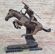 CHEYENNE by Frederic Remington Bronze Statue Sculpture Native American on Horse picture