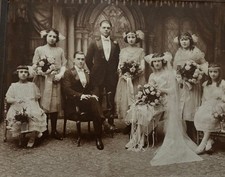Excellent Early 1900’s Ornate Family Wedding Photographs Italian? Detroit? picture