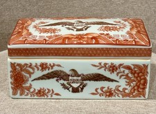 Vintage Reed & Barton Porcelain Eagle Box – Chinese Export Style E Pluribus Unum picture