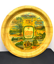 Vintage Callaway Gardens Bamboo Round Serving Tray Pine Mountain picture