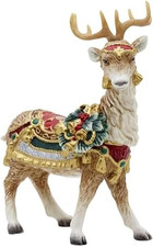Fitz and Floyd Noel Holiday Standing Deer Ceramic Candle Holder Figurine, 10.25 picture