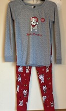 FRENCH BULLDOG CHILDREN CHRISTMAS PAJAMAS Size 6/7 And Size 12 picture