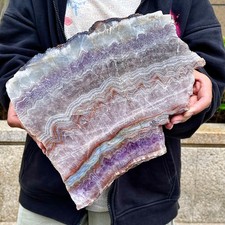 5.31LB  Natural high-quality Amethyst agate quartz cluster slice crystal mineral picture