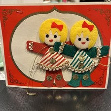 Vintage Bright Color Christmas Ornaments Lot Of 2 picture