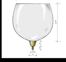 Berebi New 15.75 0Z BALLON  Bowl Topper 4 my stems  MADE & SOLD BY EDGAR BEREBI picture