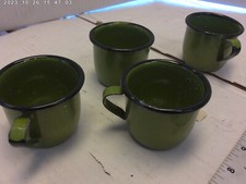1970's Vintage Enamelware mini expresso cups (Avacado Pack of 4) picture