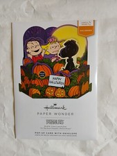 NIP Hallmark Peanuts Great Pumpkin Halloween Pop Up Card & Envelope Lights & Som picture