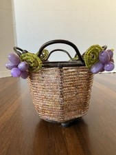 UNIQUE GIFT Vintage Beaded Votive Candleholder Candle Holder Beads picture