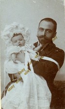 #64040 ALEXANDRIA Egypt 1920s. Father & his daughter, Photo on cardboard. picture