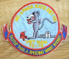 Patch - Pack Rat - Faster Than a Speeding Wrist Rocket - HC-3 Det - Vietnam War picture