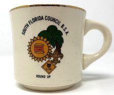 Vintage Burger King South Florida Council BSA Boy Scouts Round Up Mug 1970s picture