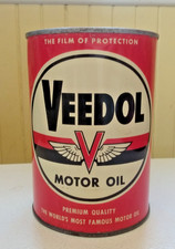 VEEDOL Quart Motor Oil Can, Nice Indoor, Bottom Opened Tin, Wow picture