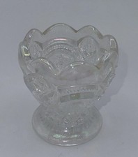 L. E. SMITH with IMPERIAL MOLD White Iridescent Carnival Glass Toothpick Holder picture