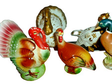 Vintage Ceramic Bird Figurine Lot Turkey Mallard Duck Japan Mid Century 5pc picture