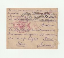 1918 French Prisoner Bulgaria Red Cross Geneva WW1 Censorship picture