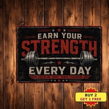 Fitness Exercise Club Sign Gym Motivational Workout Room Decor Metal Plaque Art picture