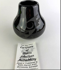 Vintage Cedar Mesa Pottery Signed E L Diné Navajo Artist with COA picture