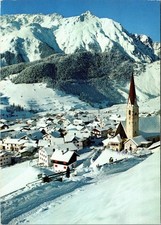 Vintage Winter Nauders in Tyrol, Austria- Church, Street, Cemetery Postcard picture