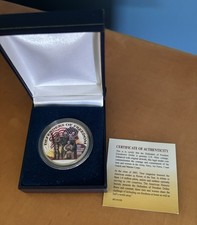 70's Defenders of Freedom Colorized Eisenhower Dollar Coin Box COA Excellent picture
