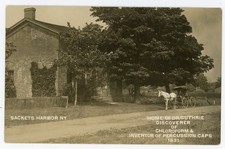 RPPC NY Sackets Harbor Guthrie Home with Horse Drawn Buggy picture