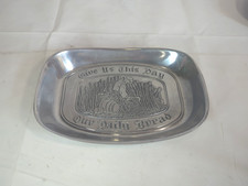 Vintage Duratale By Leonard Pewter Bread Tray “Give Us This Day Our Daily Bread” picture