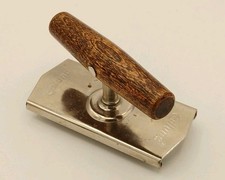 Vintage Edlund USA Brown Wood Handle Top-Off Jar & Bottle Screw Top Opener  picture
