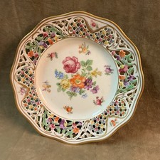 Schumann porcelain Germany château Dresden flowers Rose Flower Dessert plate picture