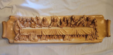 Large 42 In. Handmade Wood Carving 3D Art The Last Supper Christ Religious Art picture