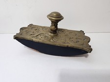 RARE Vintage Antique  Brass &  Wood Roller Ink Blotter  Victorian  Edwardian picture