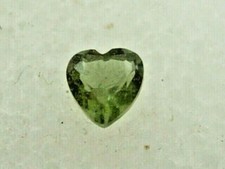 .116 carat Moldavite Faceted Heart Czech Republic Meteorite impact about 3x3x2mm picture