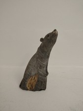 Vintage Swiss Brienz Hand Carved Marmot Wood Sculpture Folk Art 22cm picture