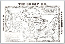 Vintage Postcard The Great U.P. Michigan Map Upper Peninsula 1969 picture