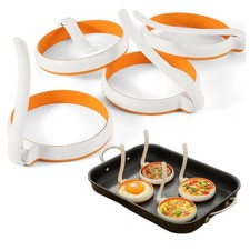 Silicone Fried Egg Cooker Rings Set,Nonstick,Easy to Use&Clean, 4-pack, Round Eg picture
