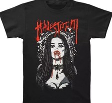 Halestorm Tour Band Girl Bleeding Black Cotton Shirt All Size S-5XL picture