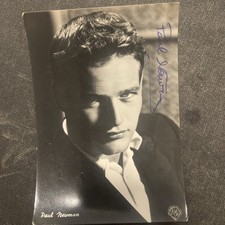 Vintage Paul Newman Cinema Postcard Autograph Signature Dedication picture