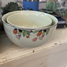 Vintage 30's Hall's Quality Kitchenware Crocus Nesting Mixing Bowls set of 2 picture