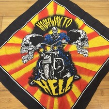 Vintage Harley Davidson Highway To Hell Ghost Rider Freedom Biker Bandana picture