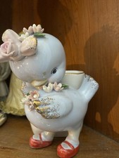 Lefton Exclusive Rhinestone Gold Chick Easter Wall Pocket Figurine picture