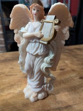 Vintage 1993 Roman Inc Seraphim Classics Serena Resin Harp Angel Figure 7