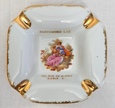 Vintage Limoges Parfumerie LIZ 194 Rue de Rivoli Ashtray French 22K Gold 5 inch picture